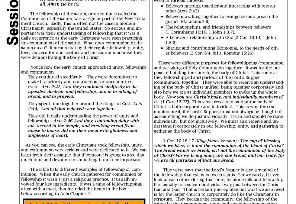 Local Church: Unity & Communion